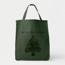 Happy Christmas Tree (Add Your Own Text) Tote Bag