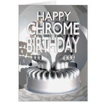 Happy Chrome Birthday Greeting Card