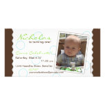 Happy Circle Photo Card: Brown & Blue