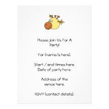 Happy Cute Giraffe. Cartoon Animal. Custom Invitations