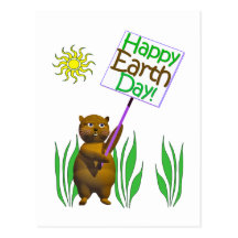 Happy Earthday Hedgehog Post Card