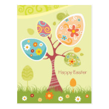 Happy Easter - Abstract Tree Postcards