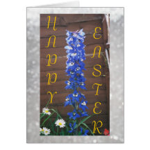 Happy Easter - Blue Dephinium Card