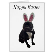 Happy Easter French Bulldog Bunny Card