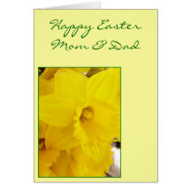 Happy Easter Mum And Dad Card - Daffodil