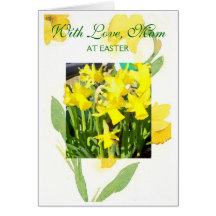 Happy Easter Mum Card - Daffodils