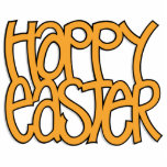 Happy Easter orange Sculpture Photo Cutout