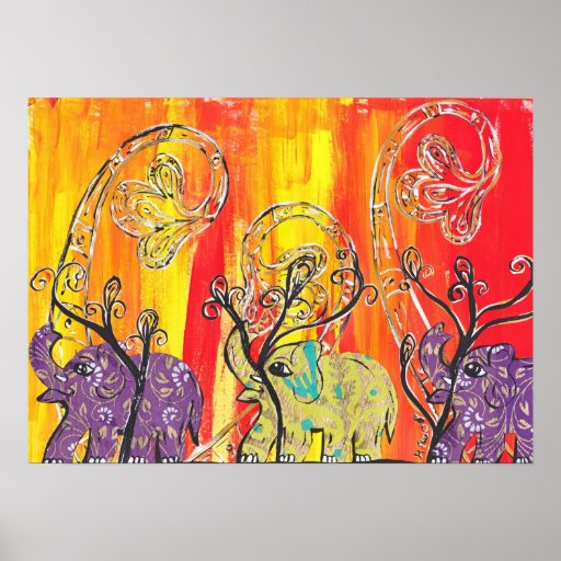 Happy Elephant Parade Print