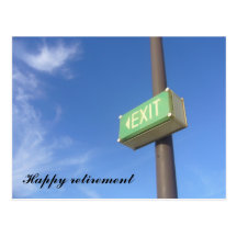 happy exit farewell post card