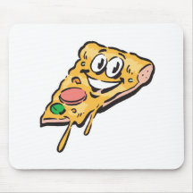 happy face pizza slice mousepads