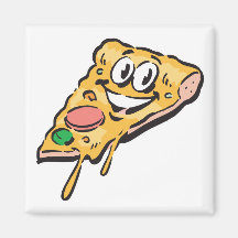 happy face pizza slice refrigerator magnet