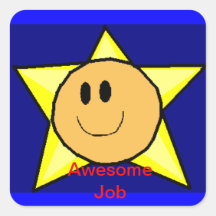 Happy Face Rewards Square Sticker
