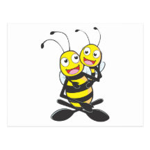 Happy Father and Daughter Bee Post Card
