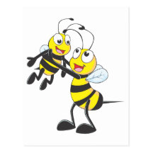 Happy Father and Son Bee Having Fun Postcard