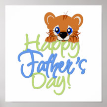 Happy Father's Day Baby TIger Posters