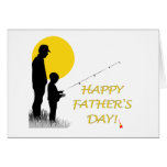 Happy Father's Day Fishing Silhouette Cards