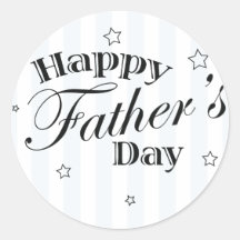 Happy Father's Day Message Round Stickers
