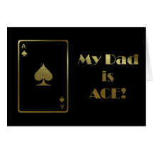Happy Father's Day with ace card black and gold