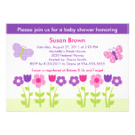 Happy Flower & Butterfly Baby Shower Invitation