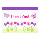 Happy Flower & Butterfly Thank You Card Custom Invitations