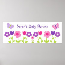Happy Flowers & Butterflies Poster/Banner