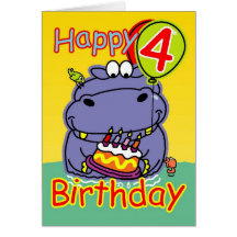 Happy fourth birthday greeting card