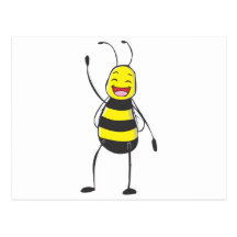 Happy Friendly Bee Saying Hi to You Postcard