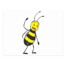 Happy Friendly Bee Welcoming You Postcard