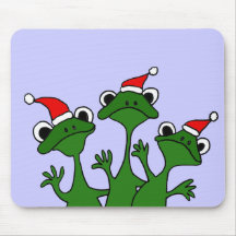 Happy Frogs Christmas Cartoon Mouse Pad