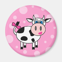 Happy Girl Cow Magnets