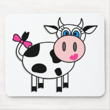 Happy Girl Cow Mouse Pad