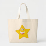 Happy Golden Star Canvas Bag