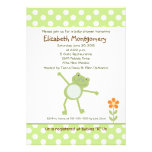 Happy Green Leap Frog Baby Shower Invitations