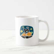 Happy Halloween Cat and Pumpkins Mug