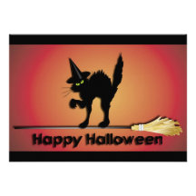 Happy Halloween Cat Invitation