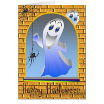 Happy Halloween Ghost Greeting Card