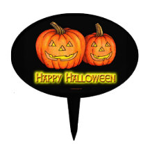 Happy Halloween Jackolanterns Oval Cake Toppers