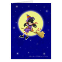 Happy Halloween Kid Witch Card