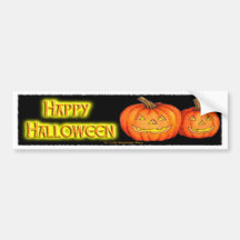 Happy Halloween Pumpkins Bumper Stickers