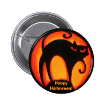 Happy Halloween Scary Cat! Button