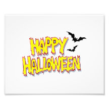 happy halloween with bats yellow.png art photo