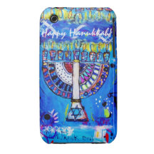 Happy Hanukkah Menorah in Blue iPhone 3 Cover