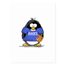Happy Hanukkah Penguin Postcard