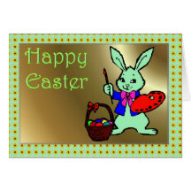 HAPPY HAPPY EASTER BUNNY RABBIT CARD