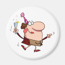 Happy Holiday Dance Lady at New Year's Day Magnet
