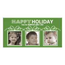 Happy Holiday Photo Card - fresh grass green