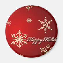 HAPPY HOLIDAY SNOWFLAKE CHRISTMAS FRIDGE MAGNET