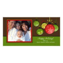 Happy Holiday Unique Christmas Oraments Photo Card