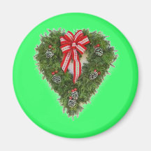 Happy Holiday wreath Refrigerator Magnets