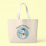 Happy Holidays Blue Snowman bags